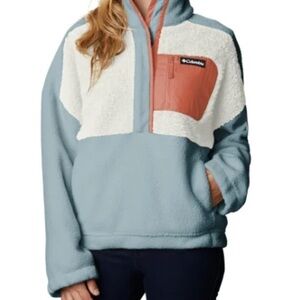 Columbia Lodge Sherpa Pullover NWOT, Snap Button, Size M